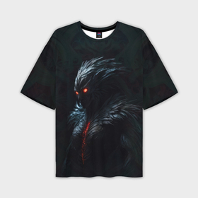 Мужская футболка oversize 3D с принтом Демон с перьями ,  |  | 