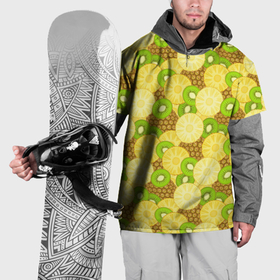 Накидка на куртку 3D с принтом Фрукты   ананас и киви в Курске, 100% полиэстер |  | Тематика изображения на принте: 
