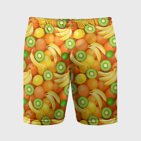 Мужские шорты спортивные с принтом Апельсины, бананы, киви, лимоны в Тюмени,  |  | Тематика изображения на принте: 