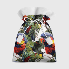 Подарочный 3D мешок с принтом Яркие попугаи , 100% полиэстер | Размер: 29*39 см | Тематика изображения на принте: 