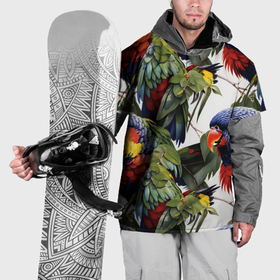 Накидка на куртку 3D с принтом Яркие попугаи в Санкт-Петербурге, 100% полиэстер |  | 