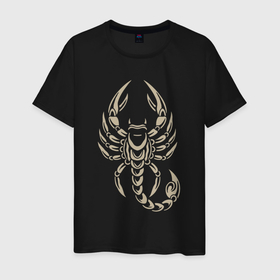 Мужская футболка хлопок с принтом Scorpion знак зодиака в Кировске, 100% хлопок | прямой крой, круглый вырез горловины, длина до линии бедер, слегка спущенное плечо. | 