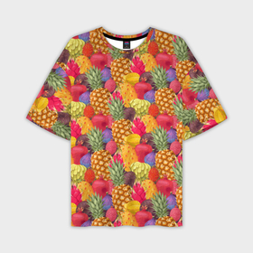 Мужская футболка oversize 3D с принтом Экзотические фрукты в Тюмени,  |  | Тематика изображения на принте: 