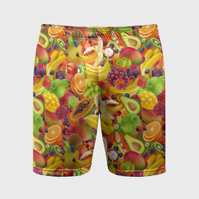 Мужские шорты спортивные с принтом Экзотические фрукты и ягоды в Тюмени,  |  | 