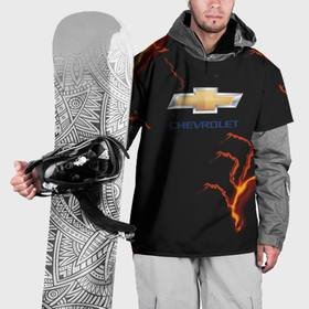 Накидка на куртку 3D с принтом Chevrolet лого шторм в Кировске, 100% полиэстер |  | Тематика изображения на принте: 