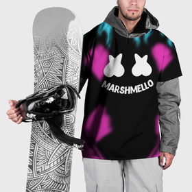 Накидка на куртку 3D с принтом Маршмеллоу неон камсток в Курске, 100% полиэстер |  | Тематика изображения на принте: 