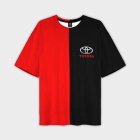 Мужская футболка oversize 3D с принтом Toyota car красно чёрный в Екатеринбурге,  |  | Тематика изображения на принте: 