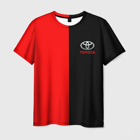Мужская футболка 3D с принтом Toyota car красно чёрный в Новосибирске, 100% полиэфир | прямой крой, круглый вырез горловины, длина до линии бедер | 