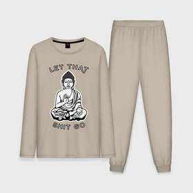 Мужская пижама с лонгсливом хлопок с принтом Будда   let that shit go в Петрозаводске,  |  | 