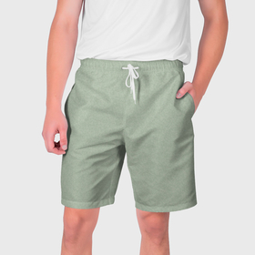 Мужские шорты 3D с принтом Однотонный серо зелёный текстура ,  полиэстер 100% | прямой крой, два кармана без застежек по бокам. Мягкая трикотажная резинка на поясе, внутри которой широкие завязки. Длина чуть выше колен | 