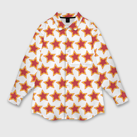 Мужская рубашка oversize 3D с принтом Красные звезды с контуром в Белгороде,  |  | Тематика изображения на принте: 