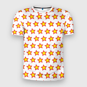Мужская футболка 3D Slim с принтом Звезды защитника в Тюмени, 100% полиэстер с улучшенными характеристиками | приталенный силуэт, круглая горловина, широкие плечи, сужается к линии бедра | 