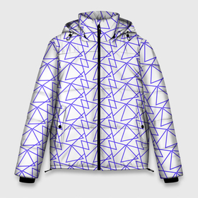 Мужская зимняя куртка 3D с принтом Контурные треугольники в Тюмени, верх — 100% полиэстер; подкладка — 100% полиэстер; утеплитель — 100% полиэстер | длина ниже бедра, свободный силуэт Оверсайз. Есть воротник-стойка, отстегивающийся капюшон и ветрозащитная планка. 

Боковые карманы с листочкой на кнопках и внутренний карман на молнии. | 