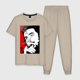 Мужская пижама хлопок с принтом Эрнесто Че   Гевара в Курске, 100% хлопок | брюки и футболка прямого кроя, без карманов, на брюках мягкая резинка на поясе и по низу штанин
 | 