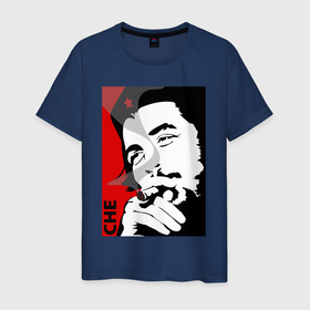 Мужская футболка хлопок с принтом Эрнесто Че   Гевара в Новосибирске, 100% хлопок | прямой крой, круглый вырез горловины, длина до линии бедер, слегка спущенное плечо. | Тематика изображения на принте: 