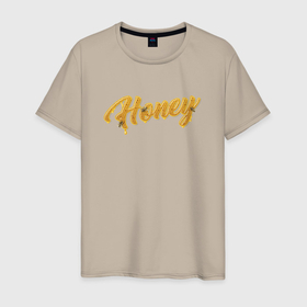 Мужская футболка хлопок с принтом Sweet honey в Курске, 100% хлопок | прямой крой, круглый вырез горловины, длина до линии бедер, слегка спущенное плечо. | 