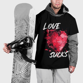 Накидка на куртку 3D с принтом Love sucks , 100% полиэстер |  | Тематика изображения на принте: 