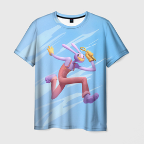 Мужская футболка 3D с принтом Бегущий Джакс в Петрозаводске, 100% полиэфир | прямой крой, круглый вырез горловины, длина до линии бедер | 