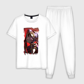 Мужская пижама хлопок с принтом Бедняжка Помни арт в Курске, 100% хлопок | брюки и футболка прямого кроя, без карманов, на брюках мягкая резинка на поясе и по низу штанин
 | 