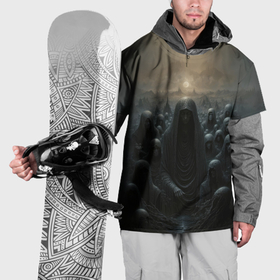 Накидка на куртку 3D с принтом Пилигримы в балахонах в Рязани, 100% полиэстер |  | 