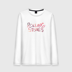 Мужской лонгслив хлопок с принтом The Rolling Stones   logo в Петрозаводске, 100% хлопок |  | 