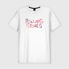 Мужская футболка хлопок Slim с принтом The Rolling Stones   logo , 92% хлопок, 8% лайкра | приталенный силуэт, круглый вырез ворота, длина до линии бедра, короткий рукав | Тематика изображения на принте: 