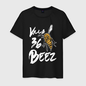 Мужская футболка хлопок с принтом Killa beez 36 в Белгороде, 100% хлопок | прямой крой, круглый вырез горловины, длина до линии бедер, слегка спущенное плечо. | 
