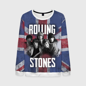 Мужской свитшот 3D с принтом Rolling Stones   Great britain в Кировске, 100% полиэстер с мягким внутренним слоем | круглый вырез горловины, мягкая резинка на манжетах и поясе, свободная посадка по фигуре | 