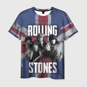 Мужская футболка 3D с принтом Rolling Stones   Great britain , 100% полиэфир | прямой крой, круглый вырез горловины, длина до линии бедер | Тематика изображения на принте: 