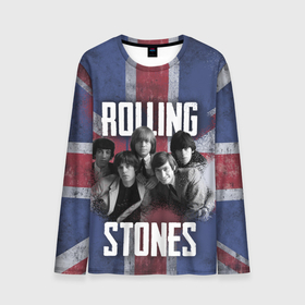 Мужской лонгслив 3D с принтом Rolling Stones   Great britain в Тюмени, 100% полиэстер | длинные рукава, круглый вырез горловины, полуприлегающий силуэт | 