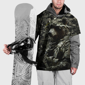 Накидка на куртку 3D с принтом Медведь воин спецназа в Белгороде, 100% полиэстер |  | 