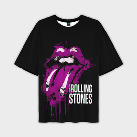 Мужская футболка oversize 3D с принтом The Rolling Stones   lips ,  |  | Тематика изображения на принте: 