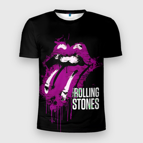 Мужская футболка 3D Slim с принтом The Rolling Stones   lips , 100% полиэстер с улучшенными характеристиками | приталенный силуэт, круглая горловина, широкие плечи, сужается к линии бедра | 