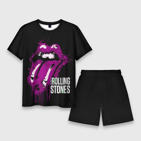 Мужской костюм с шортами 3D с принтом The Rolling Stones   lips ,  |  | Тематика изображения на принте: 