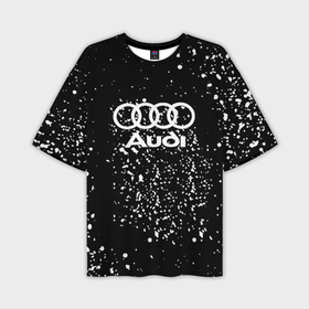 Мужская футболка oversize 3D с принтом Audi белая краска авто спорт в Санкт-Петербурге,  |  | Тематика изображения на принте: 