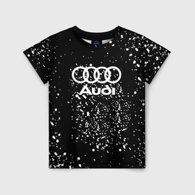 Детская футболка 3D с принтом Audi белая краска авто спорт , 100% гипоаллергенный полиэфир | прямой крой, круглый вырез горловины, длина до линии бедер, чуть спущенное плечо, ткань немного тянется | Тематика изображения на принте: 