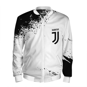 Мужской бомбер 3D с принтом Juventus sport color black в Курске, 100% полиэстер | застегивается на молнию, по бокам два кармана без застежек, по низу бомбера и на воротнике - эластичная резинка | 