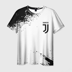 Мужская футболка 3D с принтом Juventus sport color black в Курске, 100% полиэфир | прямой крой, круглый вырез горловины, длина до линии бедер | 