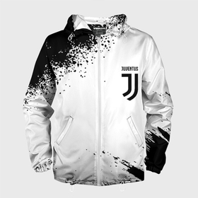 Мужская ветровка 3D с принтом Juventus sport color black , 100% полиэстер | подол и капюшон оформлены резинкой с фиксаторами, два кармана без застежек по бокам, один потайной карман на груди | Тематика изображения на принте: 