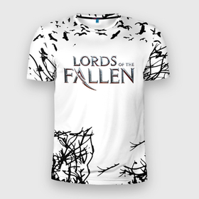 Мужская футболка 3D Slim с принтом Lords of the Fallen dark rpg в Тюмени, 100% полиэстер с улучшенными характеристиками | приталенный силуэт, круглая горловина, широкие плечи, сужается к линии бедра | Тематика изображения на принте: 