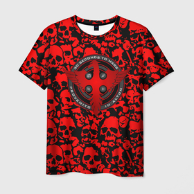Мужская футболка 3D с принтом Thirty Seconds to Mars skull pattern в Санкт-Петербурге, 100% полиэфир | прямой крой, круглый вырез горловины, длина до линии бедер | Тематика изображения на принте: 