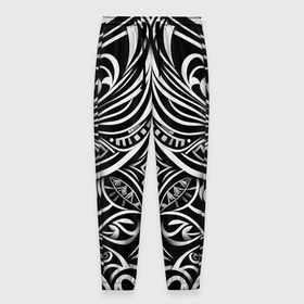 Мужские брюки 3D с принтом Чёрно белые узоры в Санкт-Петербурге, 100% полиэстер | манжеты по низу, эластичный пояс регулируется шнурком, по бокам два кармана без застежек, внутренняя часть кармана из мелкой сетки | 