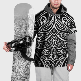 Накидка на куртку 3D с принтом Чёрно белые узоры в Тюмени, 100% полиэстер |  | Тематика изображения на принте: 