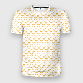 Мужская футболка 3D Slim с принтом Чешуйчатый паттерн в Курске, 100% полиэстер с улучшенными характеристиками | приталенный силуэт, круглая горловина, широкие плечи, сужается к линии бедра | 