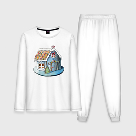 Мужская пижама с лонгсливом хлопок с принтом Пряничный домик в Курске,  |  | 