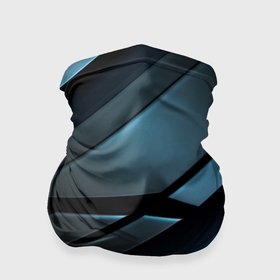 Бандана-труба 3D с принтом Черная   абстракция  с синим   неоновым   ярким  свечением в Екатеринбурге, 100% полиэстер, ткань с особыми свойствами — Activecool | плотность 150‒180 г/м2; хорошо тянется, но сохраняет форму | 