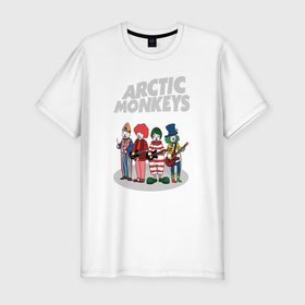 Мужская футболка хлопок Slim с принтом Arctic Monkeys clowns , 92% хлопок, 8% лайкра | приталенный силуэт, круглый вырез ворота, длина до линии бедра, короткий рукав | 