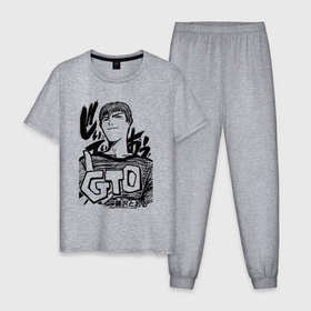 Мужская пижама хлопок с принтом Эйкити Онидзука   GTO , 100% хлопок | брюки и футболка прямого кроя, без карманов, на брюках мягкая резинка на поясе и по низу штанин
 | 