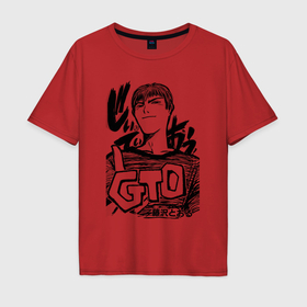 Мужская футболка хлопок Oversize с принтом Эйкити Онидзука   GTO , 100% хлопок | свободный крой, круглый ворот, “спинка” длиннее передней части | 