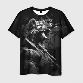 Мужская футболка 3D с принтом Медведь ночной снайпер в Петрозаводске, 100% полиэфир | прямой крой, круглый вырез горловины, длина до линии бедер | 